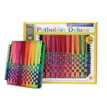 Vnlig vvstol Potholder 7 """" Traditionsstorlek Grn Potholder Deluxe Loom Kit med regnbgsfrg Bomullsslingor gr 6 Potholders Weaving Crafts Fo