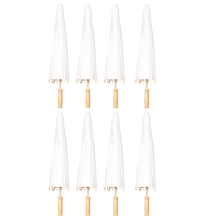 8 Stück Papier-Parasol Hochzeitsregenschirme – Mitgebsel – 60 cm Bambus-Schirme