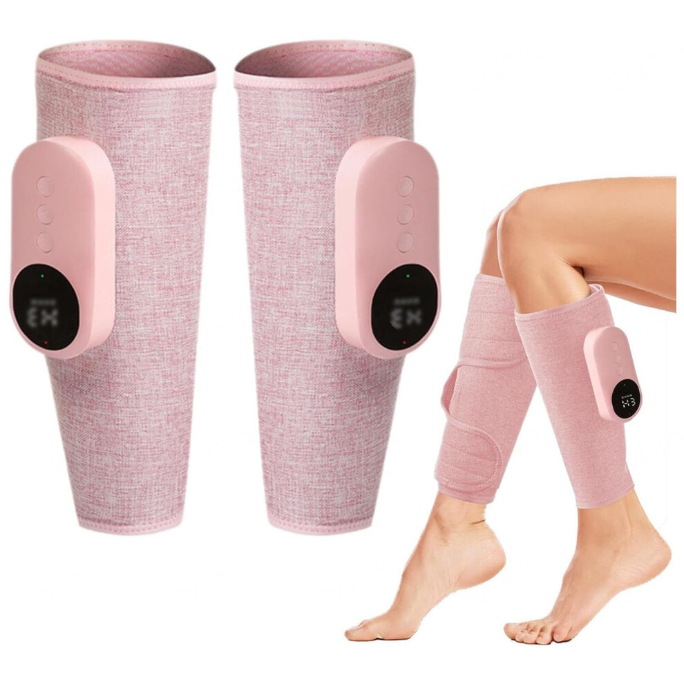 Pink Calf Massager For Circulation And Pain Relief, Type-C Rechargeable, 3 Intensities, 3 Modes, Leg Massager