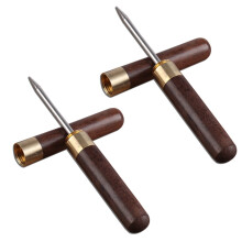 Wood Ice Pick Set of 2, 6.73 Inch Stainless Steel Ebony Tea Needle with Wooden Handle for Kitchen, Bars, Camping