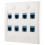 Placa de parede Ethernet 8 portas - Conector RJ45 Cat6 duplo azul 5