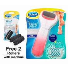 Scholl Velvet Smooth Pink Foot File + 2 Free Rollers