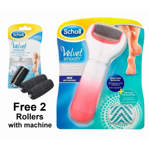 Scholl Scholl Velvet Smooth Pink Foot File + 2 Free Rollers