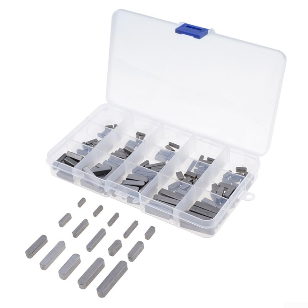 140 Pcs Round Ended Feather Key Set, Parallel Drive Shaft Keys Assortment, 3Mm 4Mm 5Mm 6Mm Mechanical Keyway Components 6038364236319
