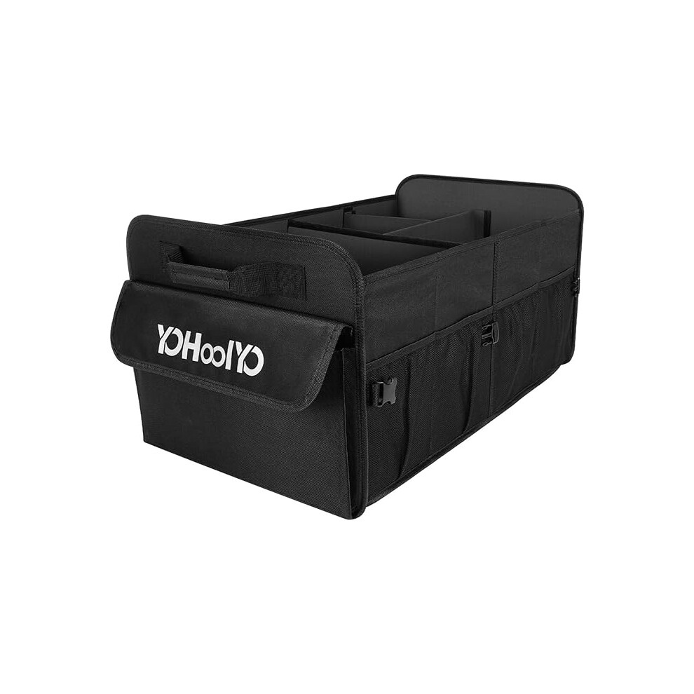 Yohoolyo Car Boot Organiser 72L Large Capacity Car Organiser Collapsible 4 Compartments Storage, Multicolor Car Accessories For Women/Men, Leopard Br 6972895315191