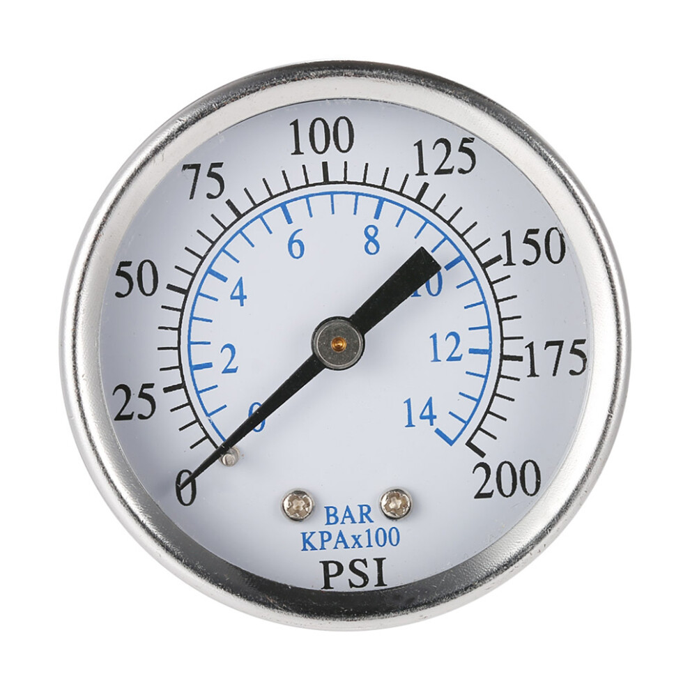 2" Face 0-200 Psi Gauge Tire Pressure Gauge Pressure-White 7754000112487