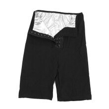 Sauna Sweat Short Pants PU Leather High Waist Tummy Tucking for Women L