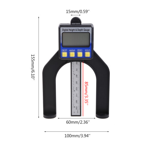 Digital Height & Depth Gauge for Hand Router Table with-Black 1