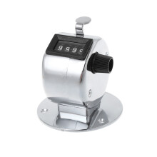 Tally Counters Manual Clicker 4 Digit Number Hand Held-Silver
