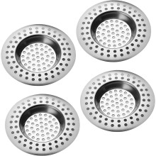 Balenie 4 kusov nerezového odtokového sitka do drezu, do sprchy a kuchyne, univerzálny kryt odtoku, rýchle odtokové sitko (strieborné)