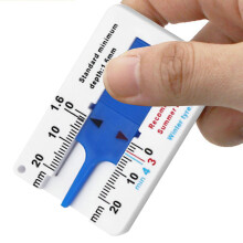 Car Tire Tread Gauge 0-20mm | Automotive Tire Depth Measuring Tool | Blue Tire Thickness Ruler for Vehicle Maintenance