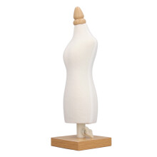 Doll Dress Form 12.2 Inch Canvas Mannequin with Wooden Base for Sewing & Dressmaking