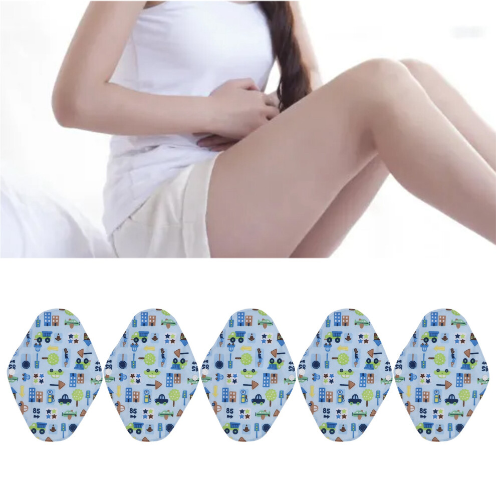 5PCS Reusable Menstrual Pads 18x25cm Soft Breathable Washable