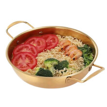Korean Ramen Pot - Stainless Steel Portable Cooking Pot with Lid for Soup and Noodles, Double Handles, Single Serving