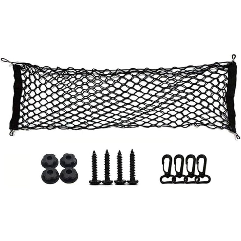 Car Boot Cargo Net For Nissan Juke 2019-2024, 90X30cm Double Layer Elastic Luggage Mesh With 4 Hooks For Trunk Storage 9016109730985