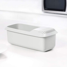 Microwave Pasta Cooker for Spaghetti Noodles, Plastic Draining Noodle Cooker, 30x14x10CM, White Pasta Boat with Strainer