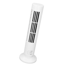 Energy Efficient USB Bladeless Tower Fan Low Noise 2 Speeds White