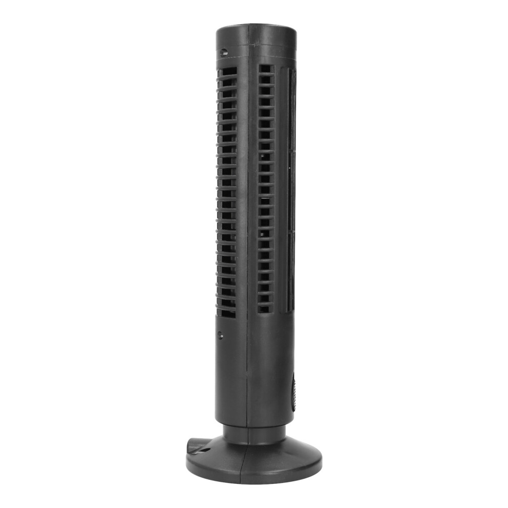 Compact USB Bladeless Fan: 2 Speeds Quiet & Energy Saving Black