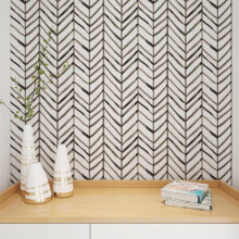 (Black and White Branches Type, 1000cm*45cm) Creative Geometric Pattern Wallpaper, 1 Roll Modern Minimalist Self-adhesive Wallpaper, Multipurpose Decorative Wall Stickers for Home