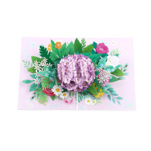 Artistic 3D Hydrangeas Flower Greeting Card with Envelope Handmade Foldable Card for Mother's Day Anniversary Gift