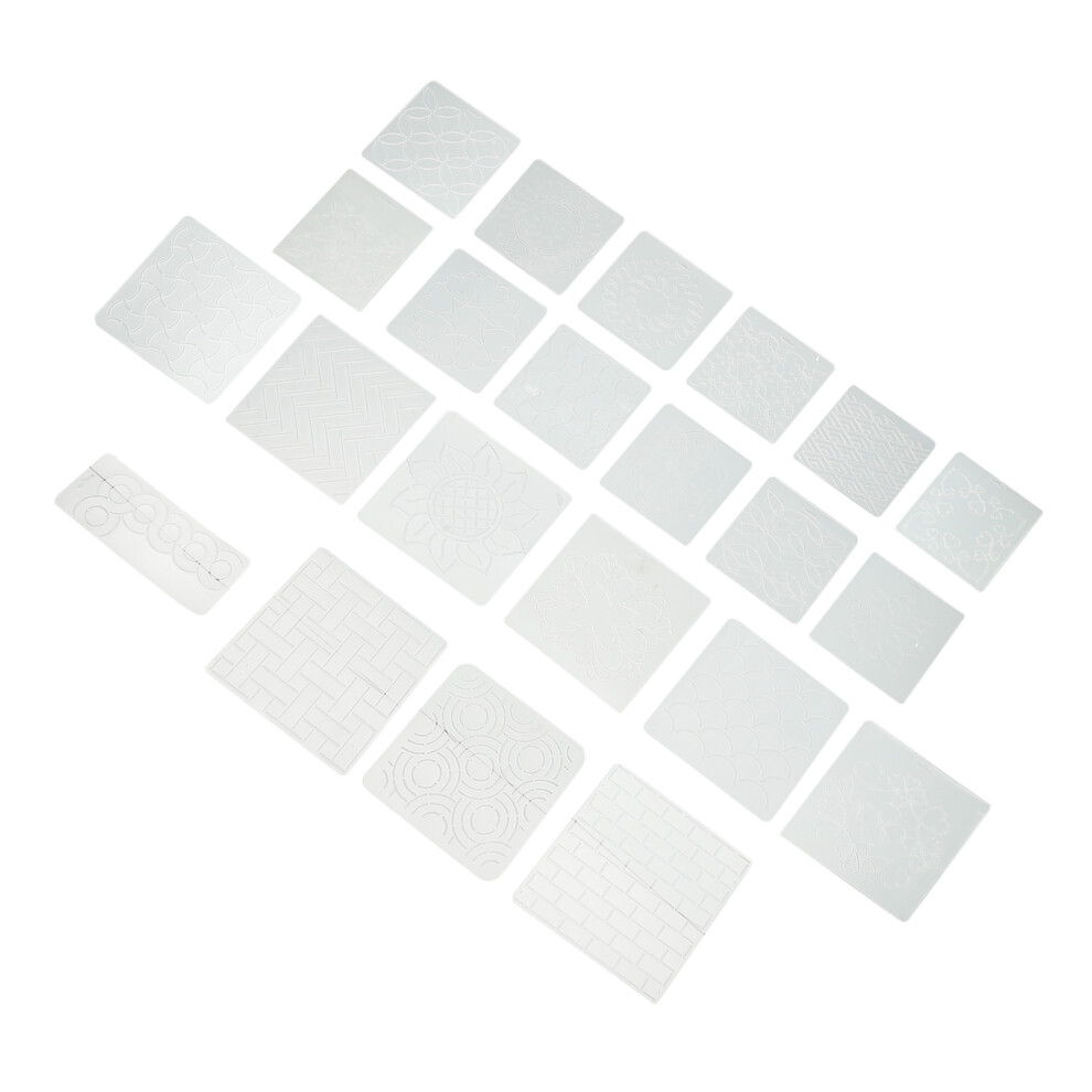 22 Pcs Transparent Frosted PP Quilting Templates Set - Sizes Range 9x23cm-image-OPC-PKDKQVQ-NEW
