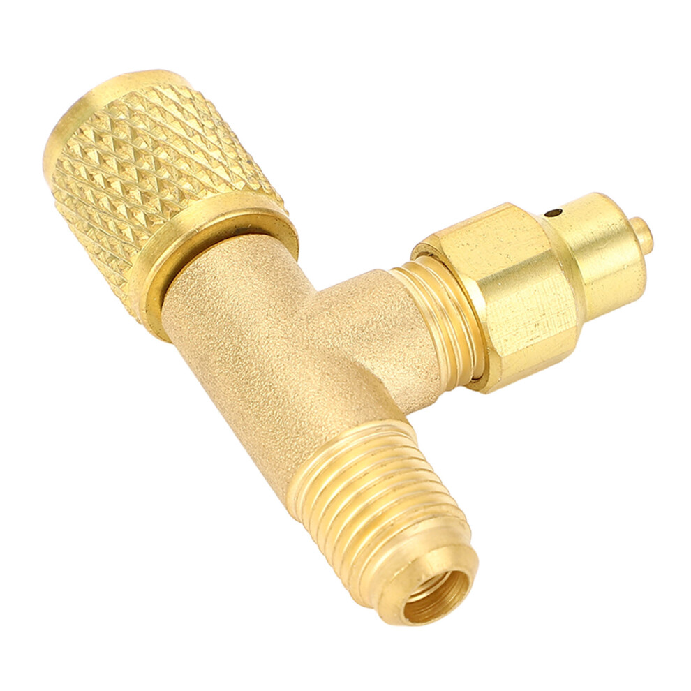 Refrigerant Charging Valve Brass 1/4 Sae 7/16 20 Unf For R22 R12 Air Conditioning 4691348026423
