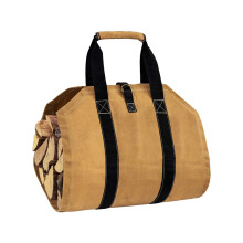 Firewood Storage Bag - Multifunctional Canvas Outdoor Camping Handbag, Portable Firewood Strap, Durable Design, Large Capacity