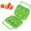 6 Egg Carton, 6 Pack Egg Storage Container in Green, Durable ABS Plastic with Grid Design for Easy Organization 2