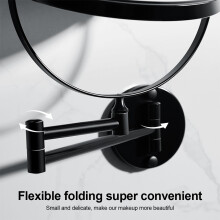 Wall Mounted Makeup Mirror 8" 3X Magnification, Dual-Sided, Black or Silver