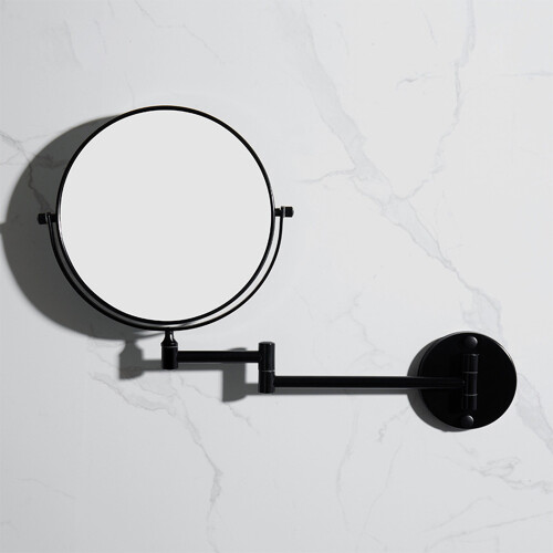 Wall Mounted Makeup Mirror 8" 3X Magnification, Dual-Sided, Black or Silver 1