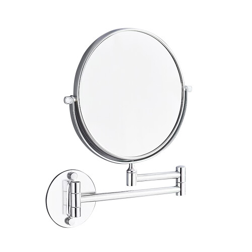 Wall Mounted Makeup Mirror 8" 3X Magnification, Dual-Sided, Black or Silver 2