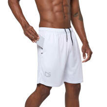 g gradual Heren 7 Workout hardloopshorts Snel drogende lichtgewicht sportshorts met ritszakken (wit X-Large)