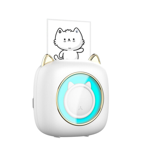 Mini Printer Bluetooth Wireless Portable Printer for Label and Photo Printing, ABS Material, Compact Size
