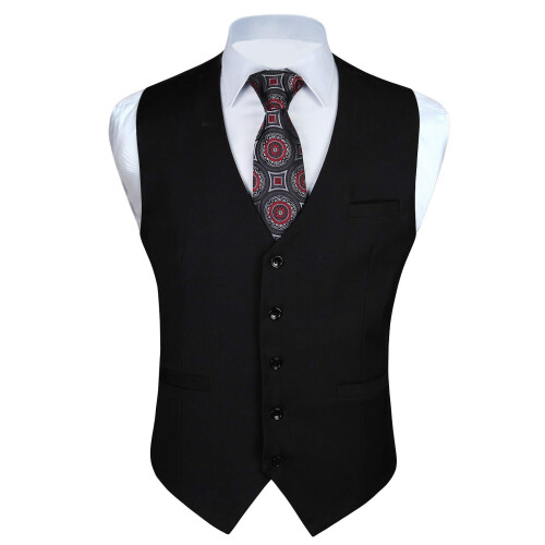Enlision Herren-Anzugweste, Business-Weste, formelle Weste, einfarbig, Weste fr Anzug oder Smoking 1