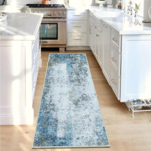 (Light Wash, 80*300CM) Modern Large Rugs for Living Room, 1 Count Abstract Pattern Soft Hallway Non-slip Durable Decorative Carpet for Kitchen Home, Dad Gifts for