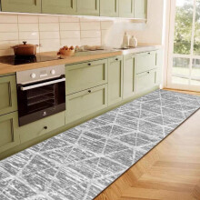 (Grey, 60*240CM) Modern Large Rugs for Living Room, 1 Count Abstract Pattern Soft Hallway Non-slip Durable Decorative Carpet for Kitchen Home, Dad Gifts for
