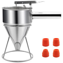 Pancake Batter Dispenser 1200ml Stainless Steel Funnel Cake Tool for Cupcakes Waffles and Cakes with Adjustable Flow
