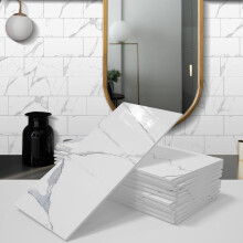 (Cloud White, 4*8inches*32PCS) 1 Set Peel & Stick Backsplash Tile, Self-adhesive Tile Sticker For Kitchen, Bathroom, Laundry Room, Camper, Fireplace Decor