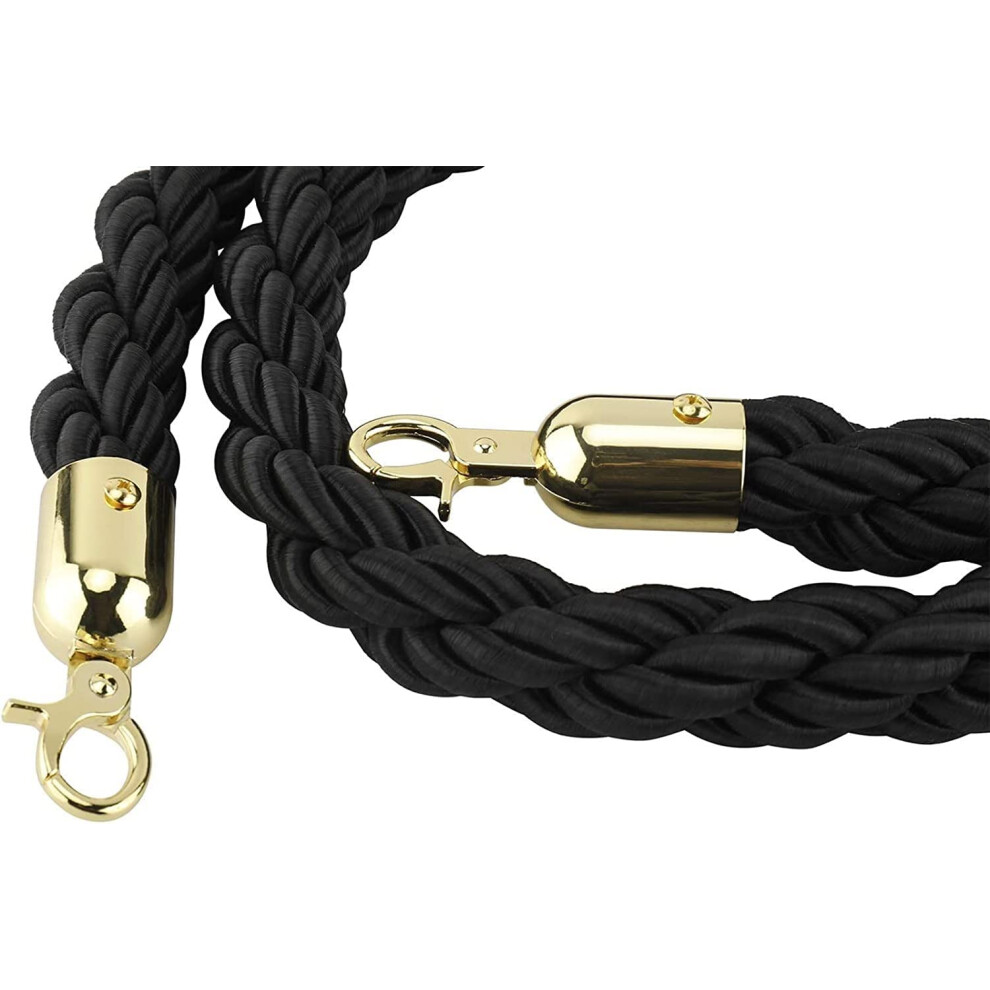 Safety Rope Hemp Braided Rope For Vip Access Zone, Queue Line Barrier With Gold Hook, 1.2" Thick, 2.5M/8.2Ft 6447073544804
