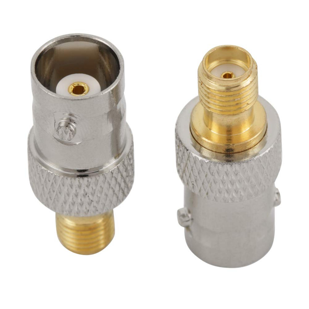 Bnc Female To Sma Female Rf Connector Coaxial Adapter 2Pcs -Plated Copper For Antenna Connection High-Frequency Gold 9084446810844