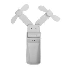 Portable Dual Head USB Fan: 3 Speeds Foldable Quiet Pocket-Sized