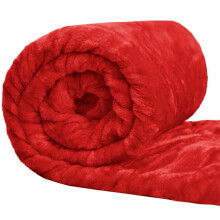 (Red, Single 130x150 Cm ) Plain/Mink Throw Soft Cuddly Warm Bed Blanket Settee Washable De-Lavish