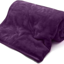 (Aubergine, Double 150x200 Cm) Plain/Mink Throw Soft Cuddly Warm Bed Blanket Settee Washable De-Lavish