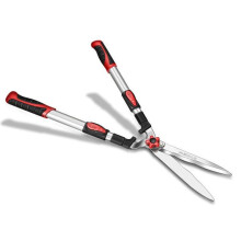 Carbon Steel Telescopic Hedge Shears 77cm with SK5 Steel Blades and Cushioned Grip for Gardening and Pruning