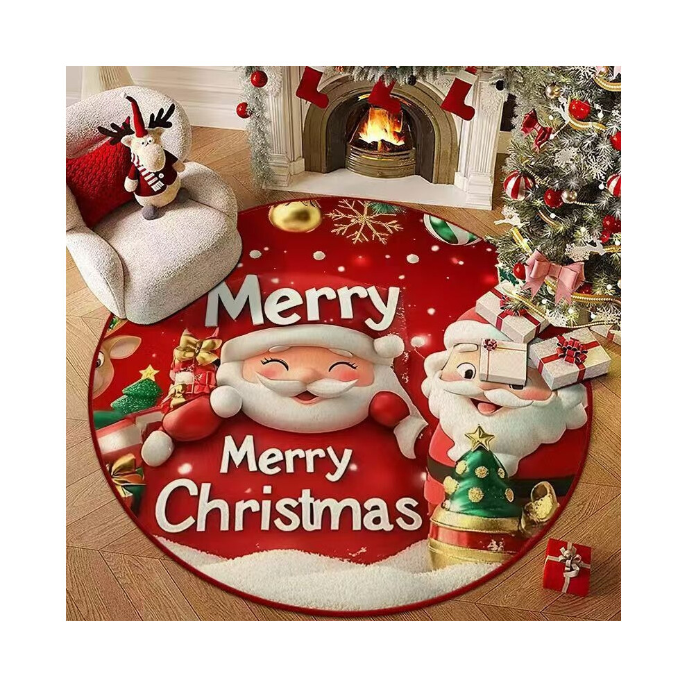 (Christmas 8, 60*60cm(Crystal velvet)) Christmas crystal velvet floor mat for home use, easy to maintain, wear-resistant, soft and absorbent-image-OPC-PKDMHG9-NEW