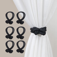 (Black, one-size) Curtain Tieback, 6pcs/set Solid Color Curtain Buckle, Curtain Holdback, Curtain Accessories for Home Decor