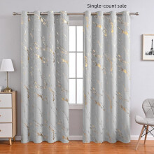 (Grey, 100cm*130cm) Marble Pattern Curtain, 1 Count Modern Style Blackout Curtain, Household Window Curtain for Home Bedroom Living Room Kitchen, Home Privacy