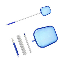 Poolreinigungssieb mit 5-teiligem Metallstiel, Netzpoolkratzer