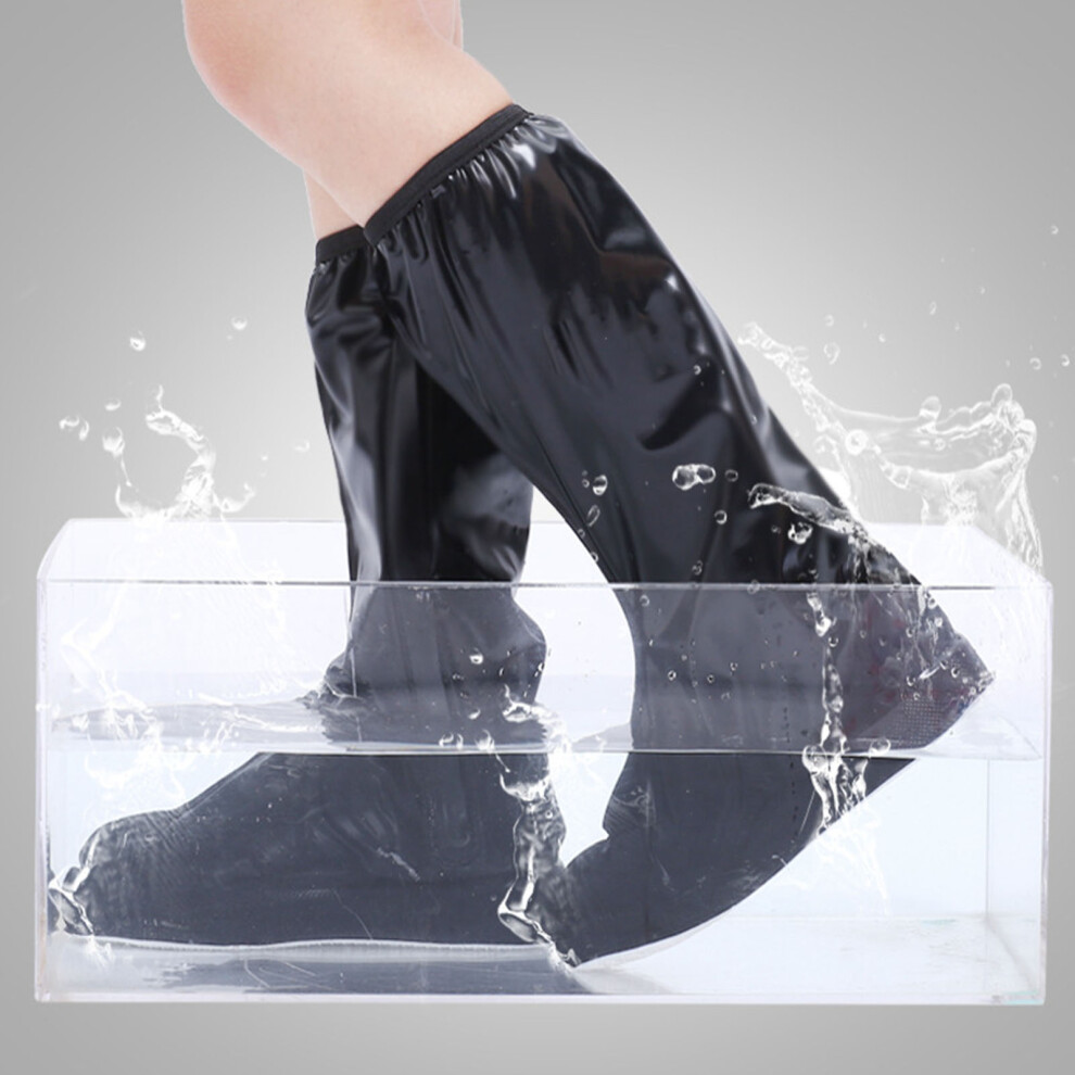 High Waterproof PVC Rain Shoe Cover Unisex Foldable Black L-image-OPC-PKDMPQG-NEW