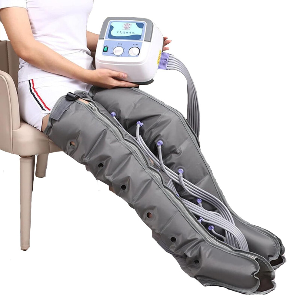 Electric Air Compression Leg Massager for Lymphatic Drainage, Portable 6 Cavity Machine for Blood Circulation and Muscle Pain Relief